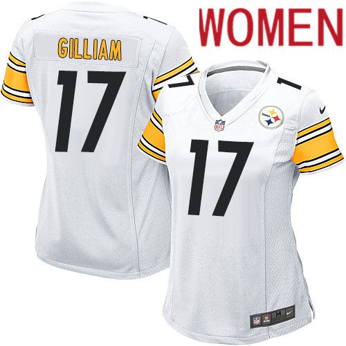 Women Pittsburgh Steelers 17 Joe Gilliam Nike White Game NFL Jersey